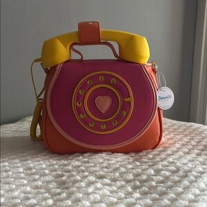 Retro Phone Handbag - Pink, Yellow, and Orange